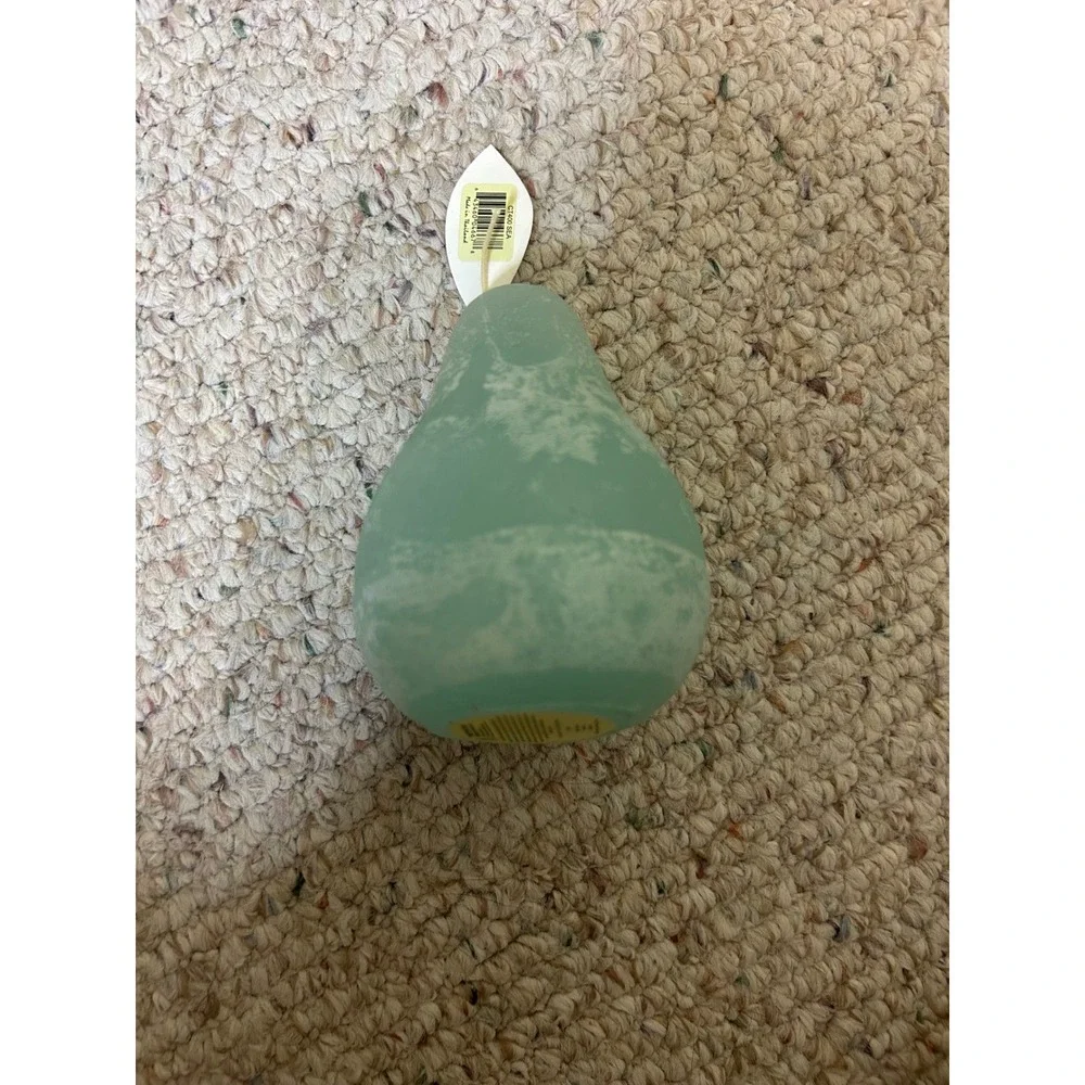 Vance Kitira Pear Shaped Candle Decorative‎ Green Unscented Wax